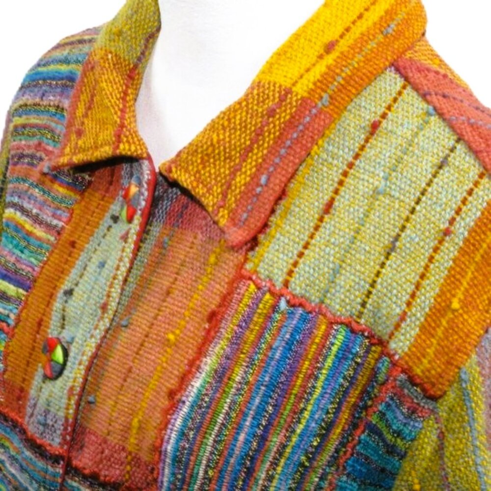 Travelsmith Colorful Boho Button Front Blazer Siz… - image 2